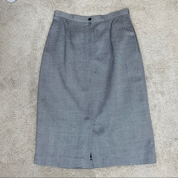Vintage J. Gallery Gray Herringbone Skirt - Picture 3 of 11